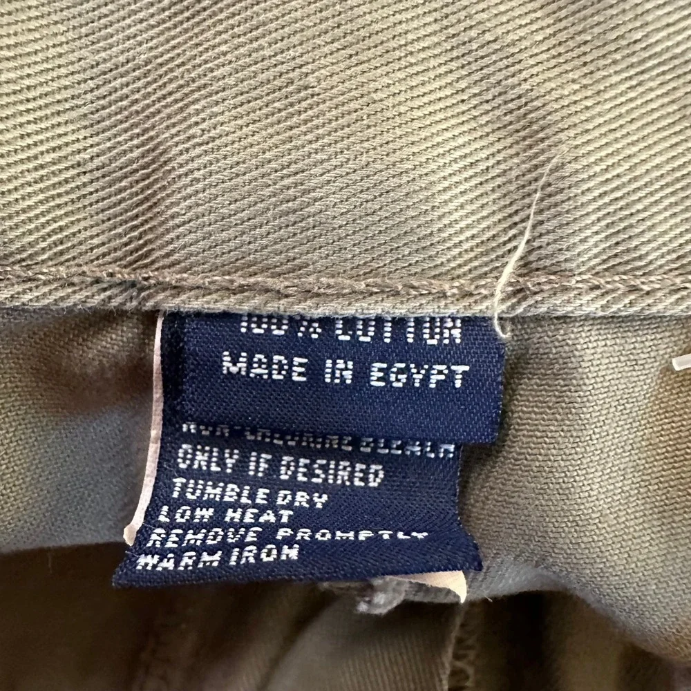 NWT Chaps Ralph Lauren Mens 36 Olive Green Pleated Cargo Shorts Cotton 61160